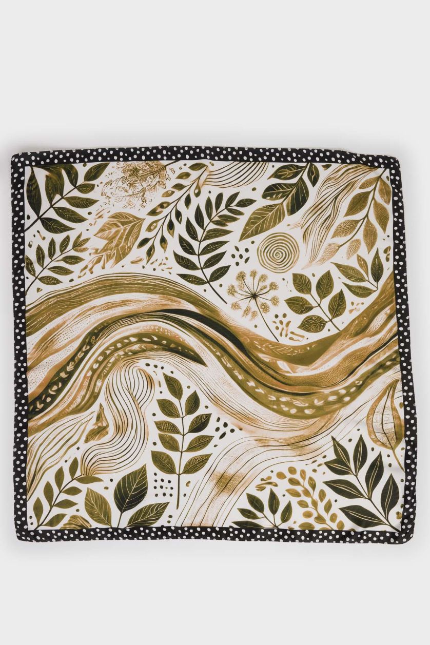 Kadın Yeşil Kadın Desenli Fular