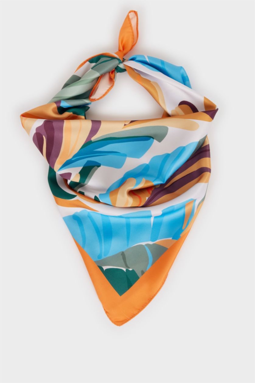 Kadın Turuncu Kadın Desenli Fular