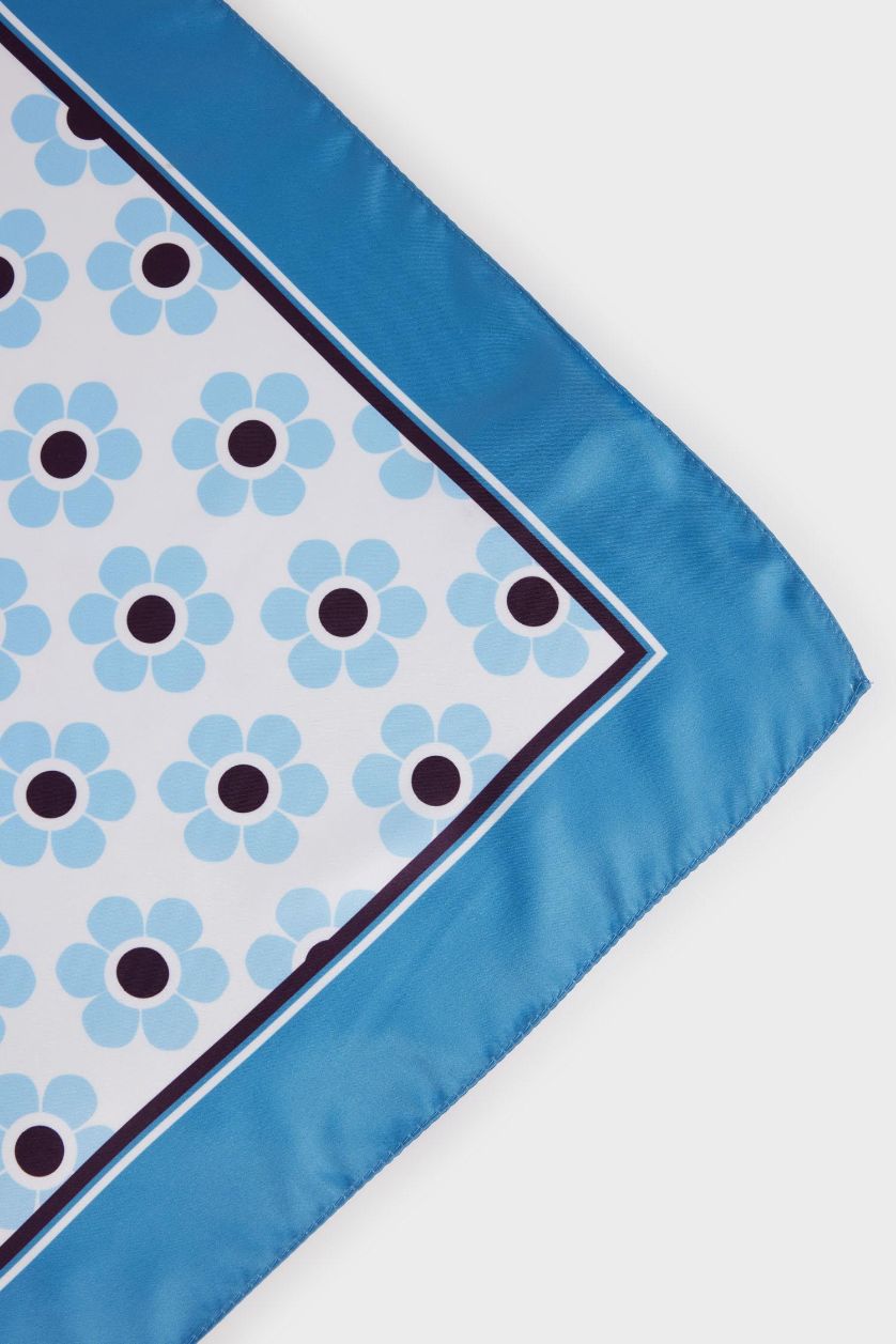 WOMAN Blue Woman Patterned Scarf