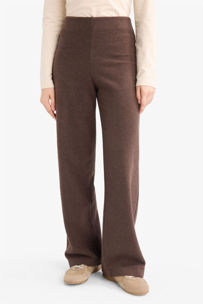 Woman Brown Straight Fit Trousers