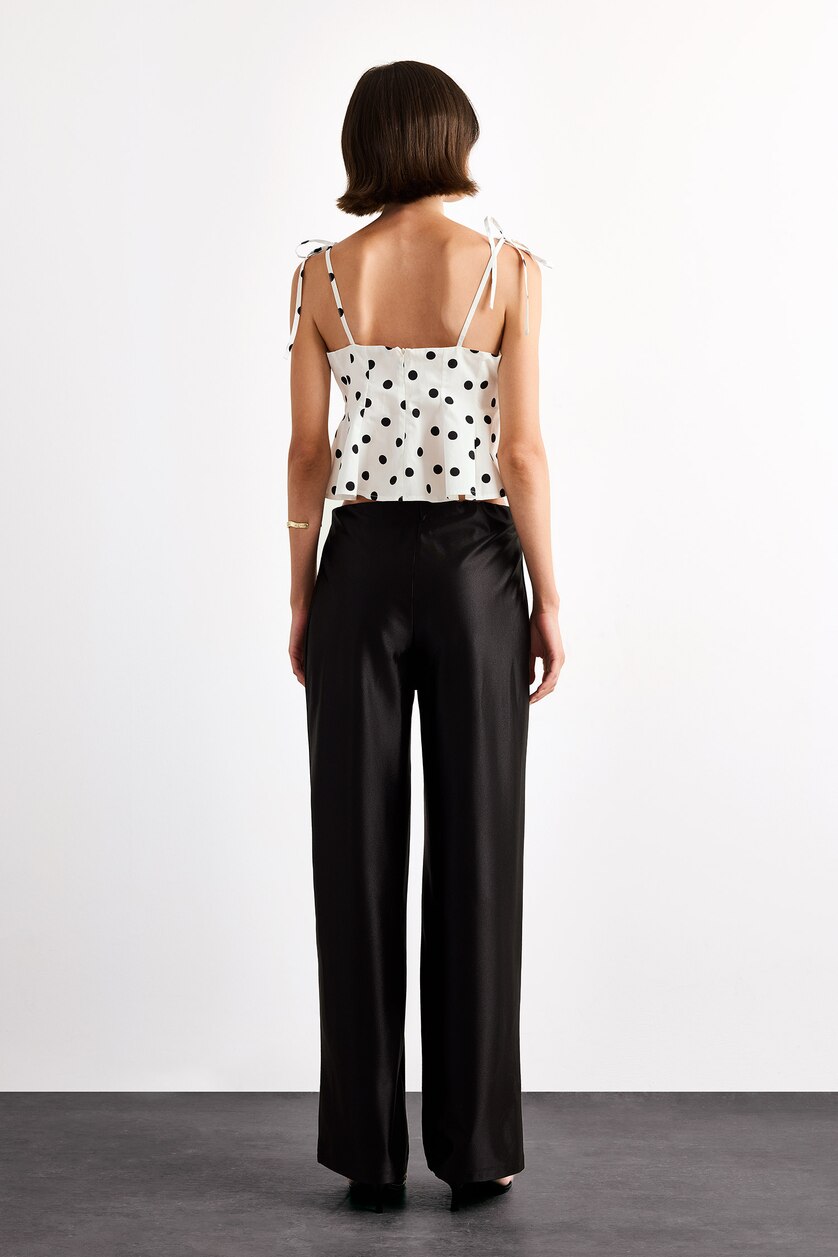 نساء أسود Normal Waist Relax Fit Trousers