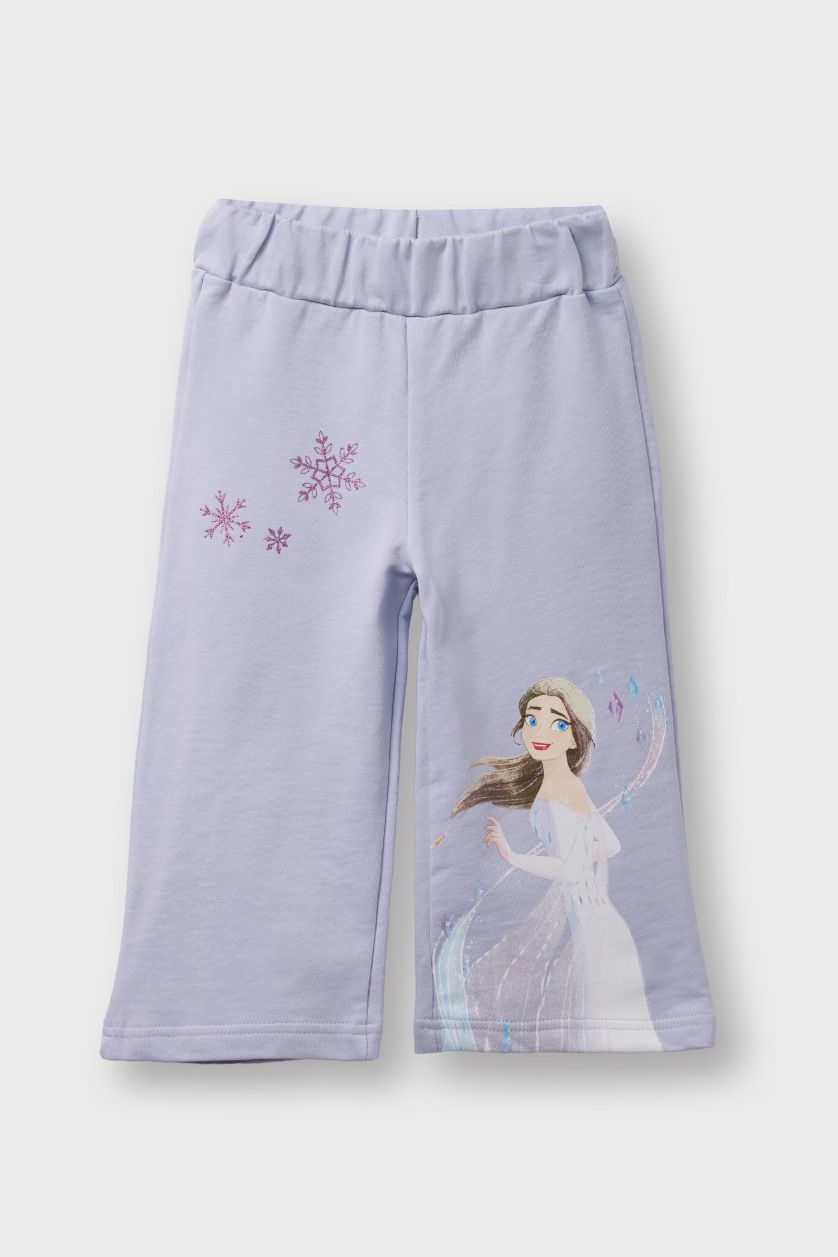 Kız Bebek Açık Lila Frozen 2'li Takım Kapüşonlu Sweatshirt Eşofman Altı Kız Bebek