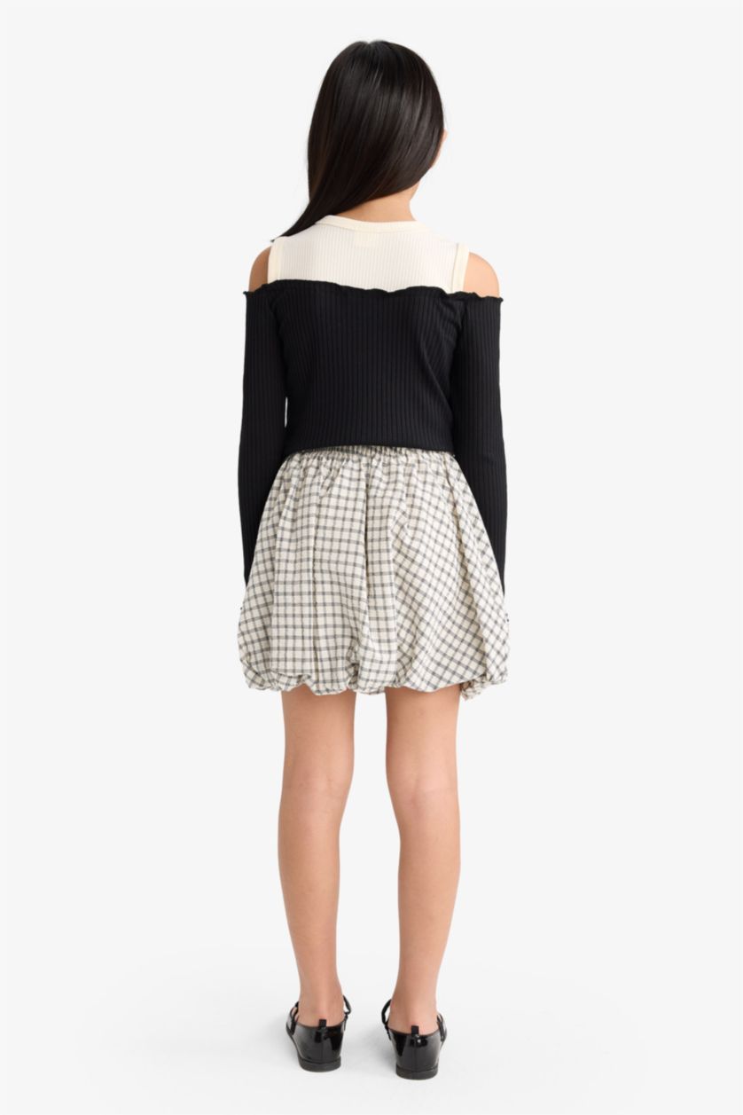 بناتي بيج فاتح جيبة بناتي كاروهات منسوج