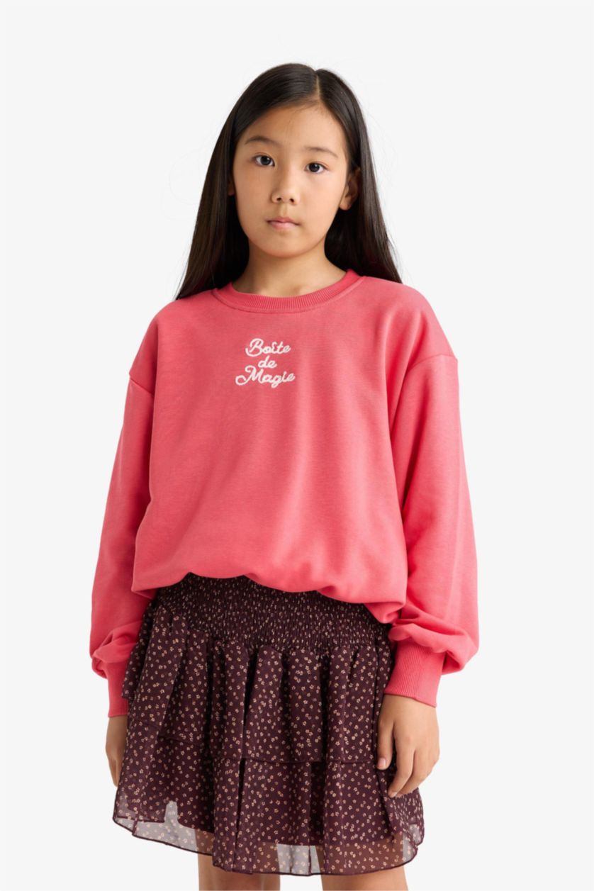 GIRLS & TEENS Bordeaux Girl Tulle Floral Print Skirt