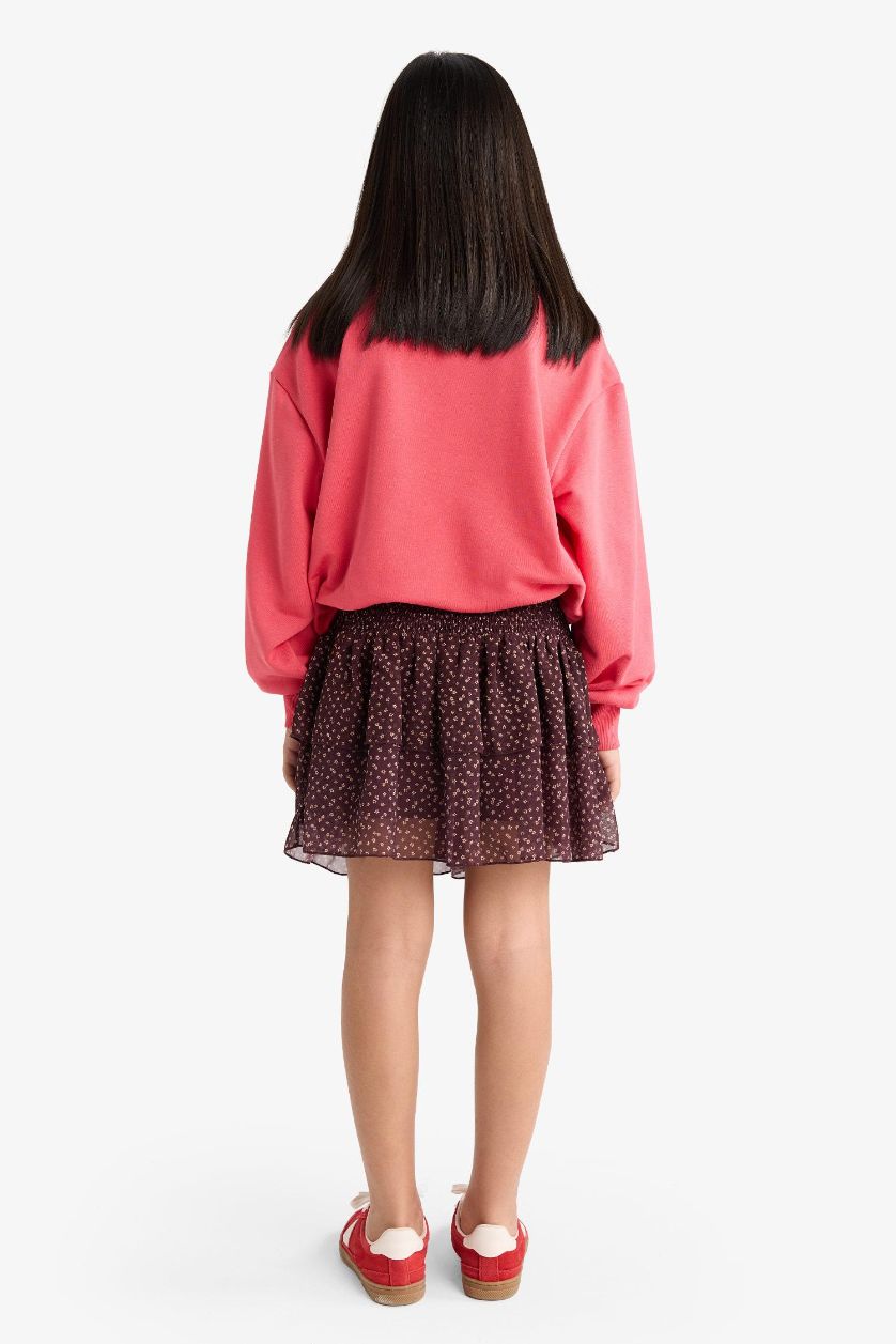 GIRLS & TEENS Bordeaux Girl Tulle Floral Print Skirt