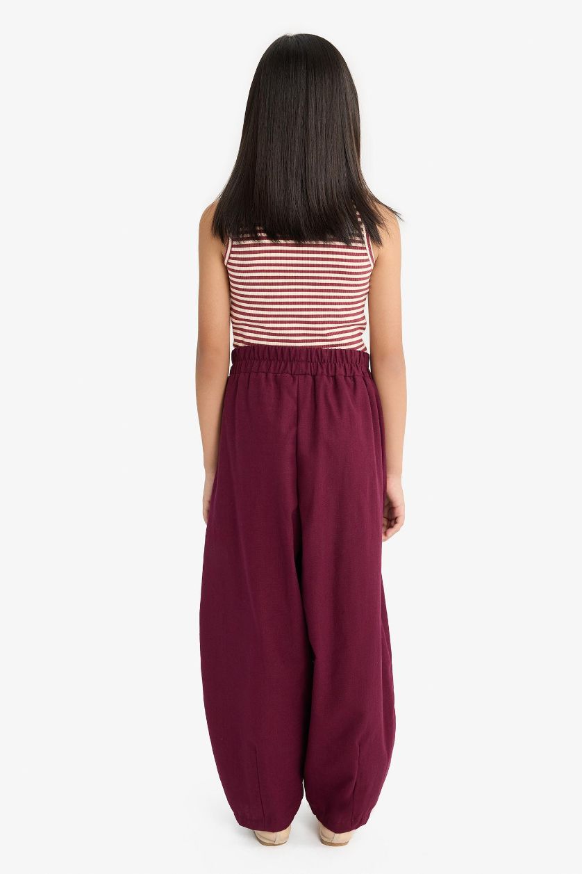 GIRLS & TEENS Bordeaux Girl Barrel Fit Cotton Trousers