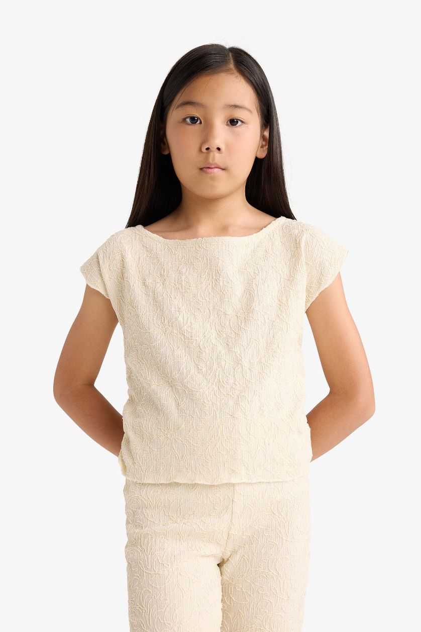 بنات بيج سيت بناتي بنطلون وتيشيرت مطرز - قطعتين