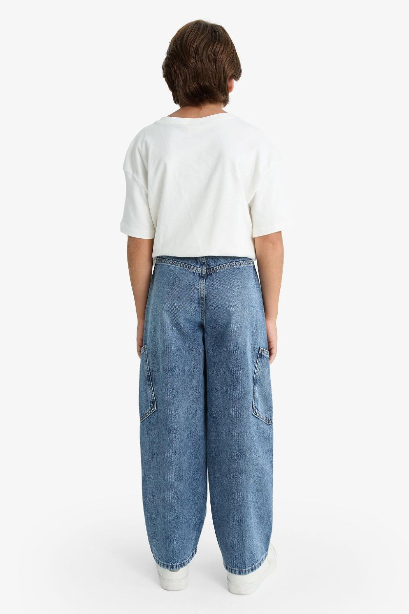 أولادي أزرق بنطلون جينز كارجو اولادي برجل عادية بجيب