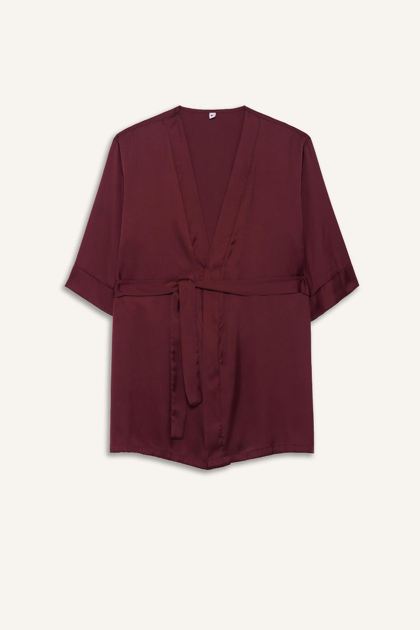 Woman Bordeaux Regular Fit Long Sleeve Woven Tops