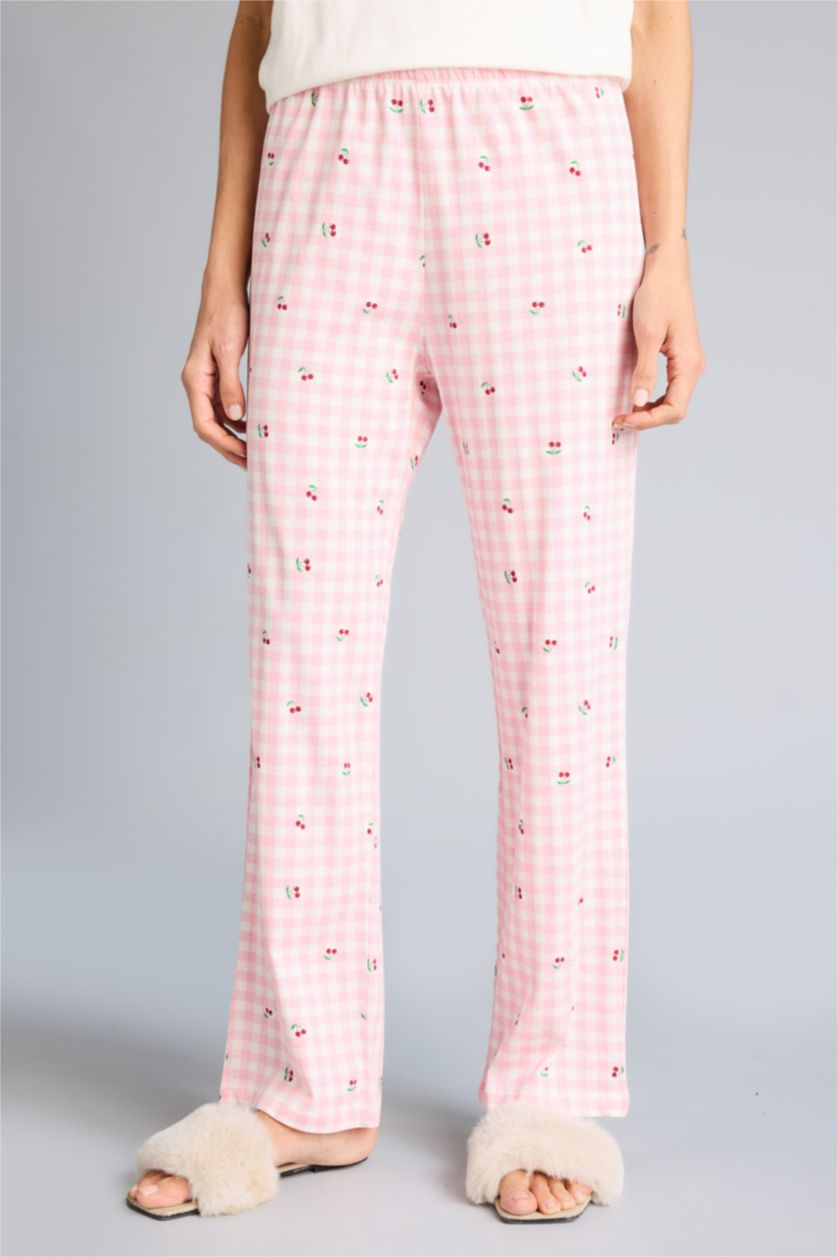 نساء زهري سيت بجامة بناتي قصة عادية نص ردن - قطعتين