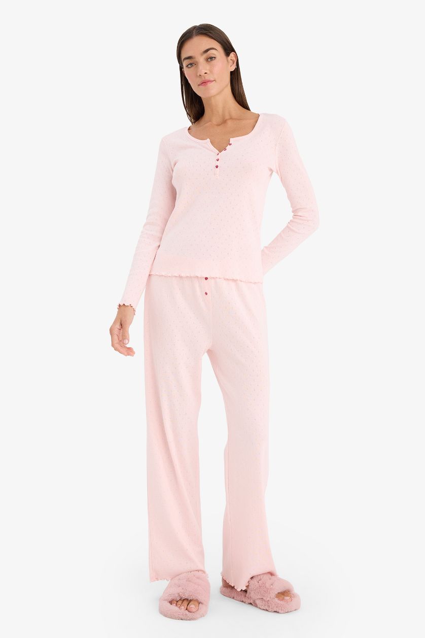 Woman Pink Regular Fit Short Sleeve 2 Piece Set