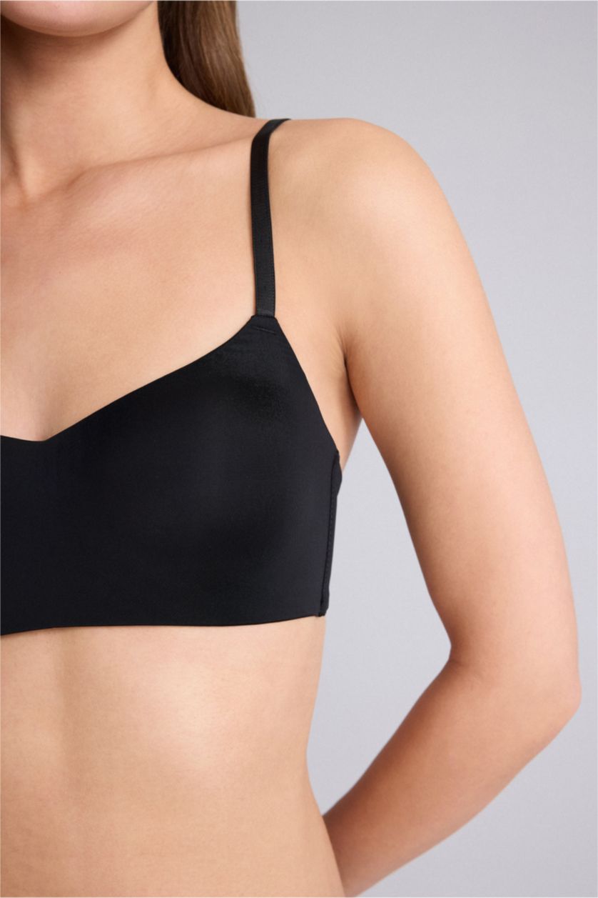 Kadın Siyah Micro Kaplı Dolgulu Balensiz Bralet