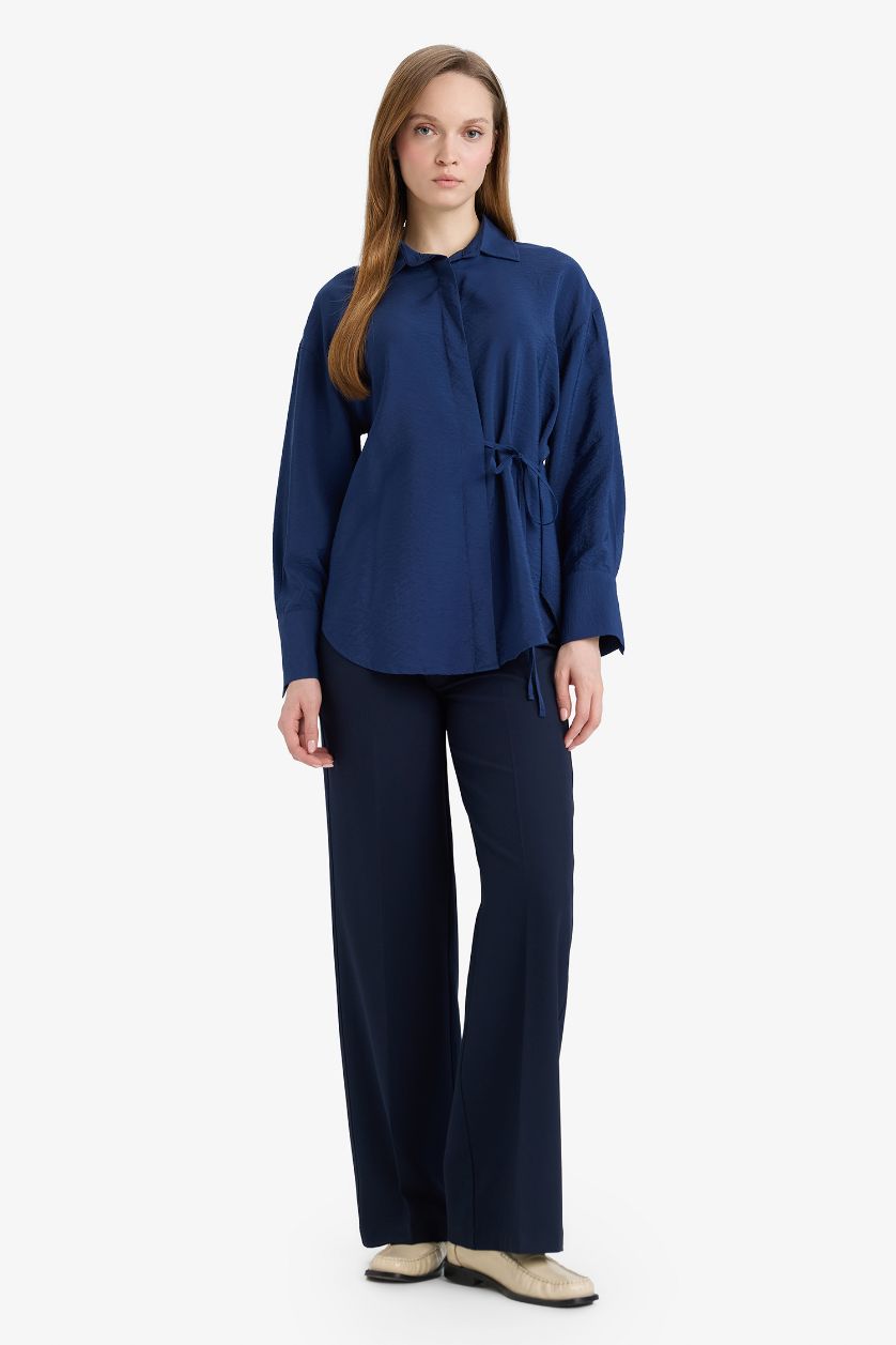 Woman Indigo Regular Fit Long Sleeve Tunic