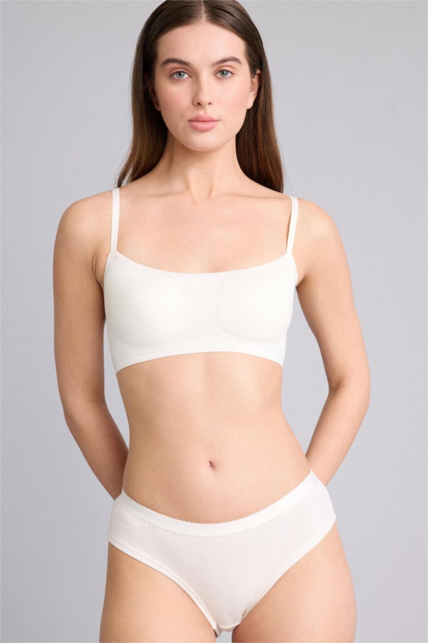 Женщины Бежевый Хлопковый бюстгальтер для футболки без косточек со съемными чашечками и вкладышами