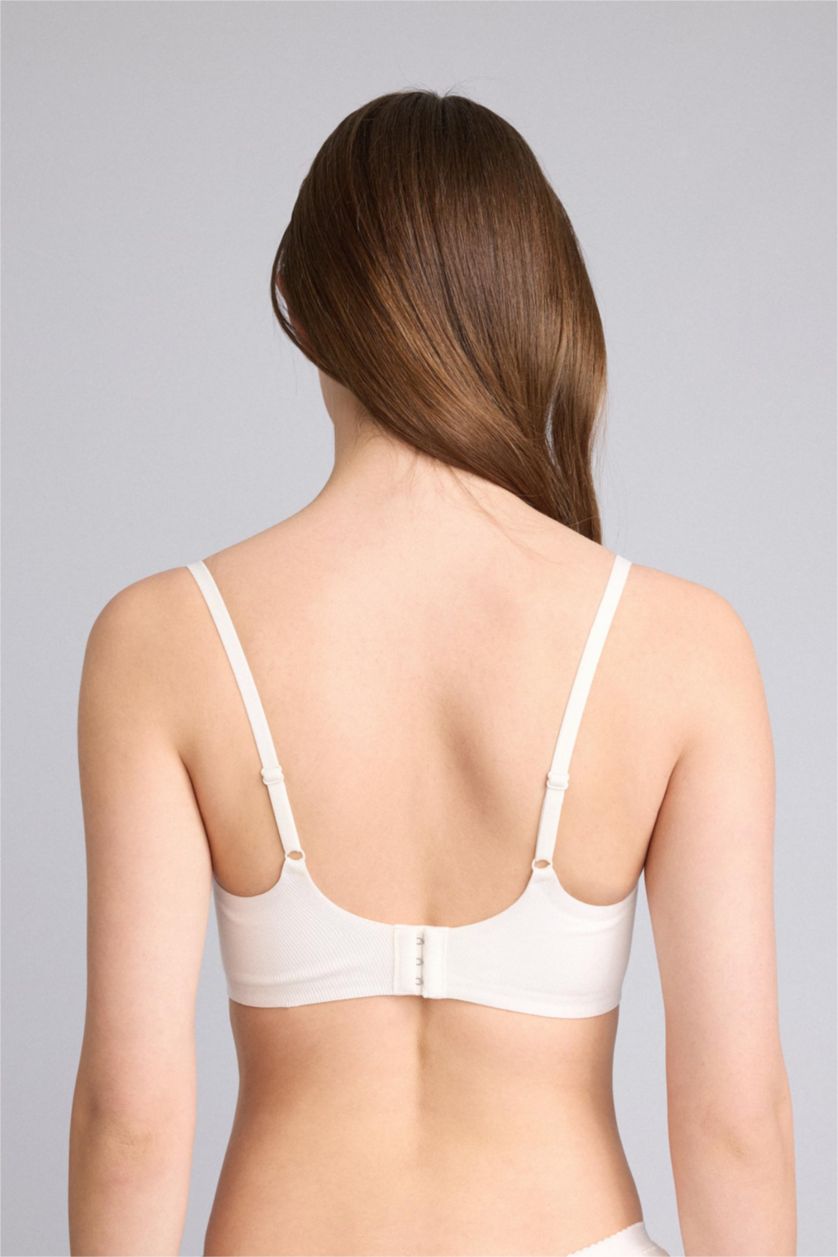 Женщины Бежевый Хлопковый бюстгальтер для футболки без косточек со съемными чашечками и вкладышами