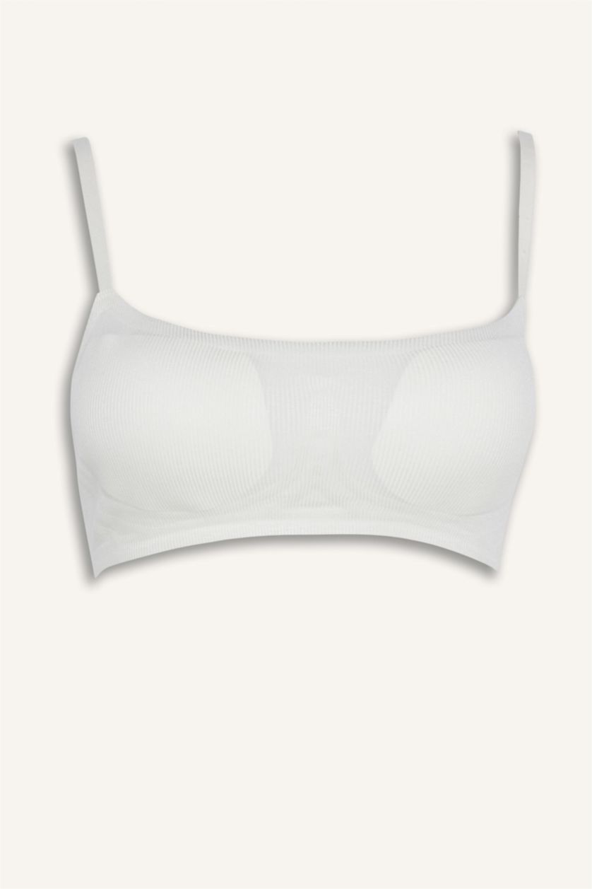 Женщины Бежевый Хлопковый бюстгальтер для футболки без косточек со съемными чашечками и вкладышами