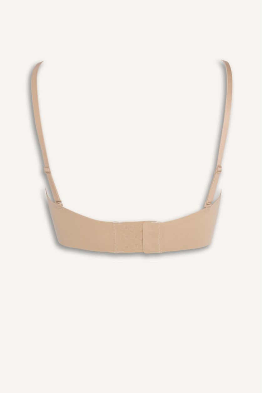 Женщины Бежевый Бюстгальтер без бретелек без косточек со съемными чашечками и съемными вкладышами