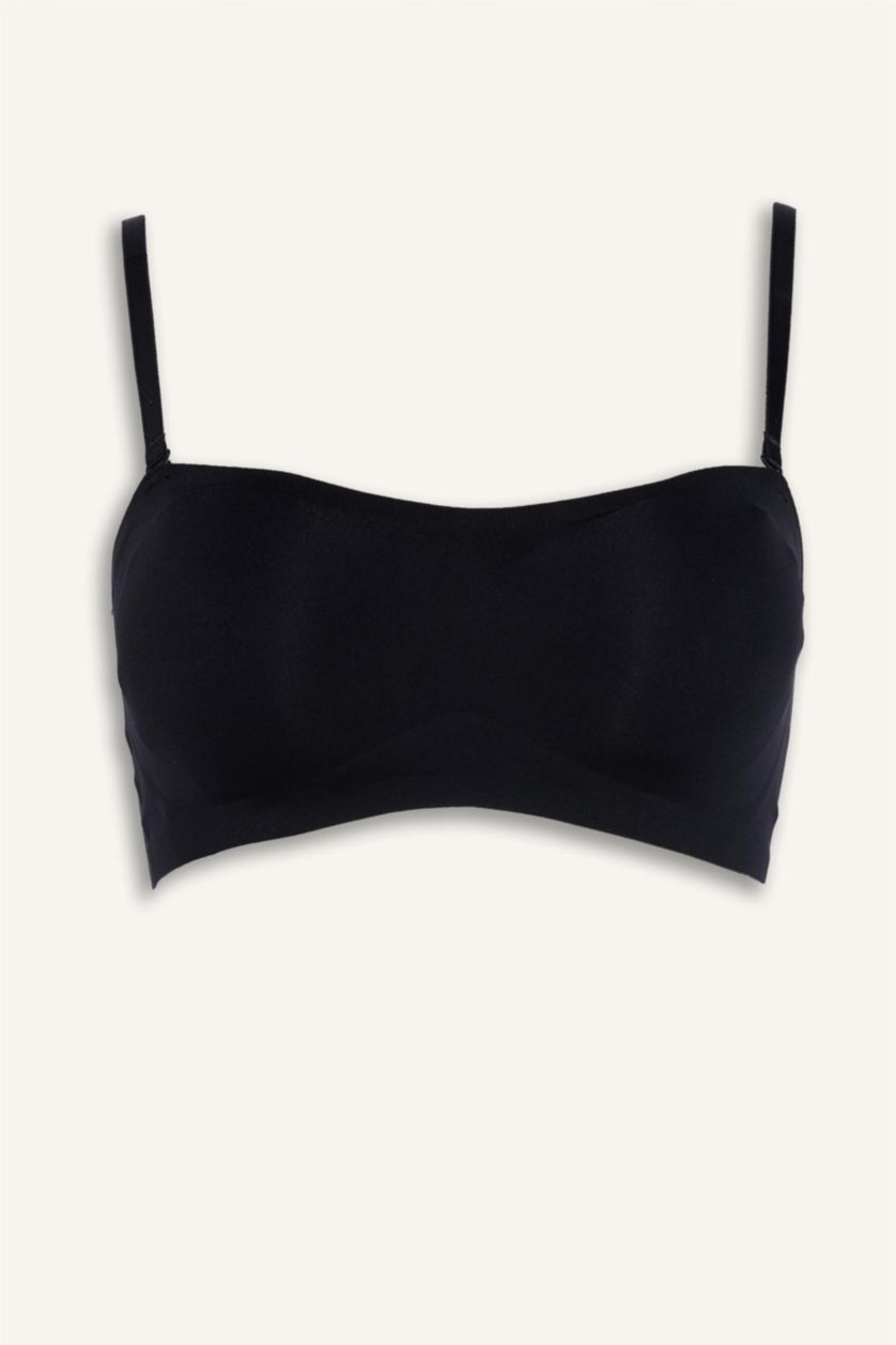 Женщины Черный Бюстгальтер без бретелек без косточек со съемными чашечками и съемными вкладышами