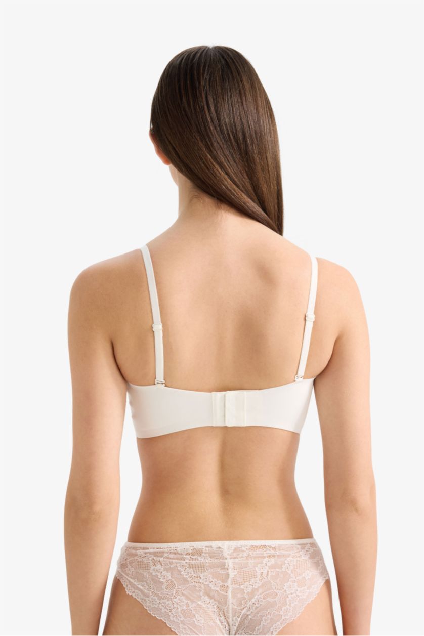 Женщины Бежевый Бюстгальтер без бретелек без косточек со съемными чашечками и съемными вкладышами