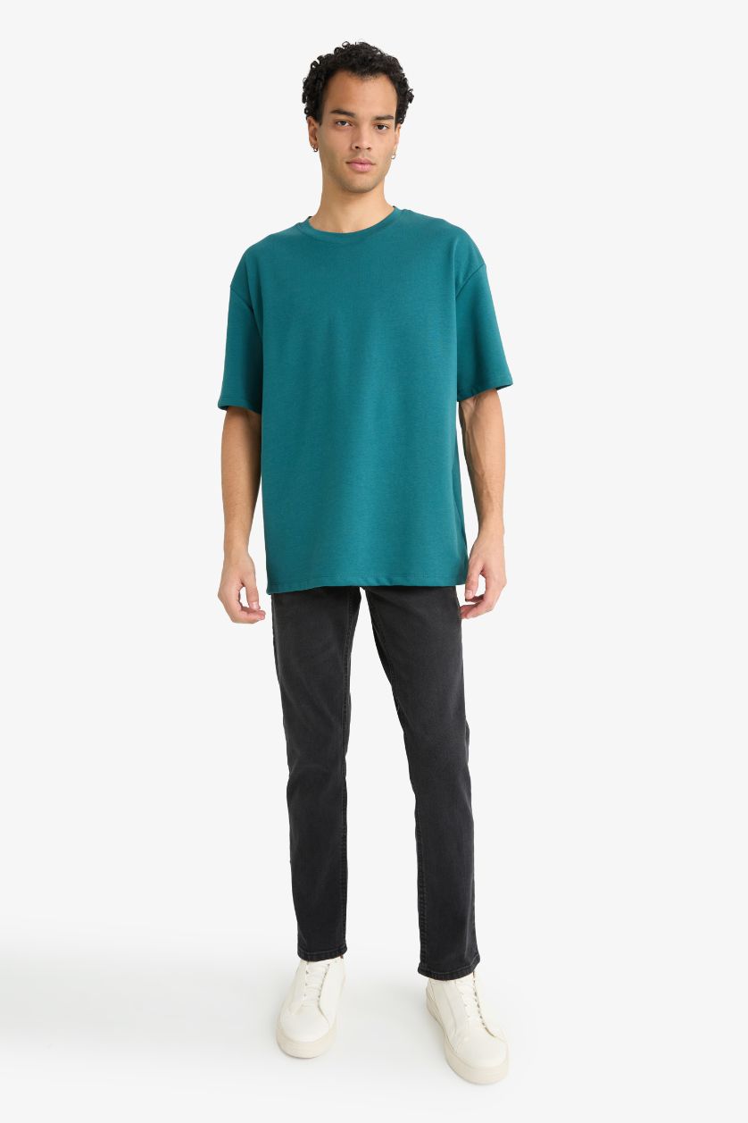 Erkek Yeşil Nefes Alabilen Oversize Tişört