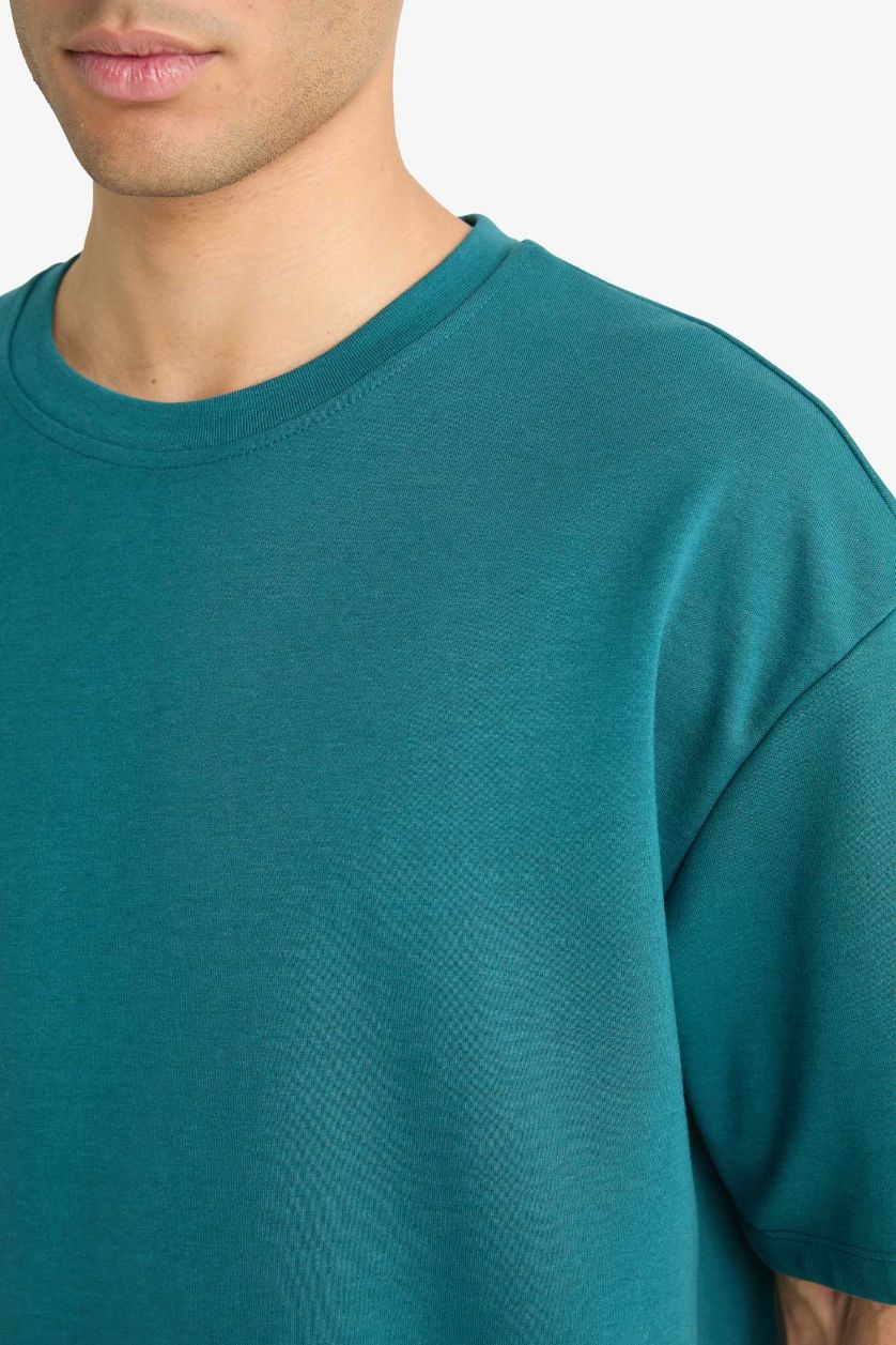 Erkek Yeşil Nefes Alabilen Oversize Tişört