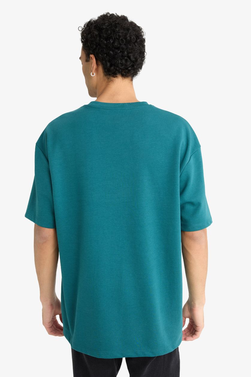 Erkek Yeşil Nefes Alabilen Oversize Tişört
