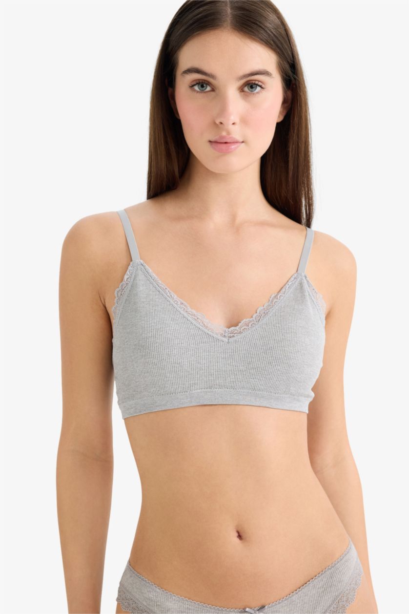 Әйелдерге Сұр Fall in Love шілтер бөлшектері Алынбалы лайнерлермен Алынбалы төсем тұқымсыз Футболка Бюстгальтері