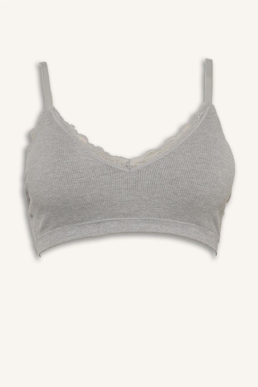 Әйелдерге Сұр Fall in Love шілтер бөлшектері Алынбалы лайнерлермен Алынбалы төсем тұқымсыз Футболка Бюстгальтері