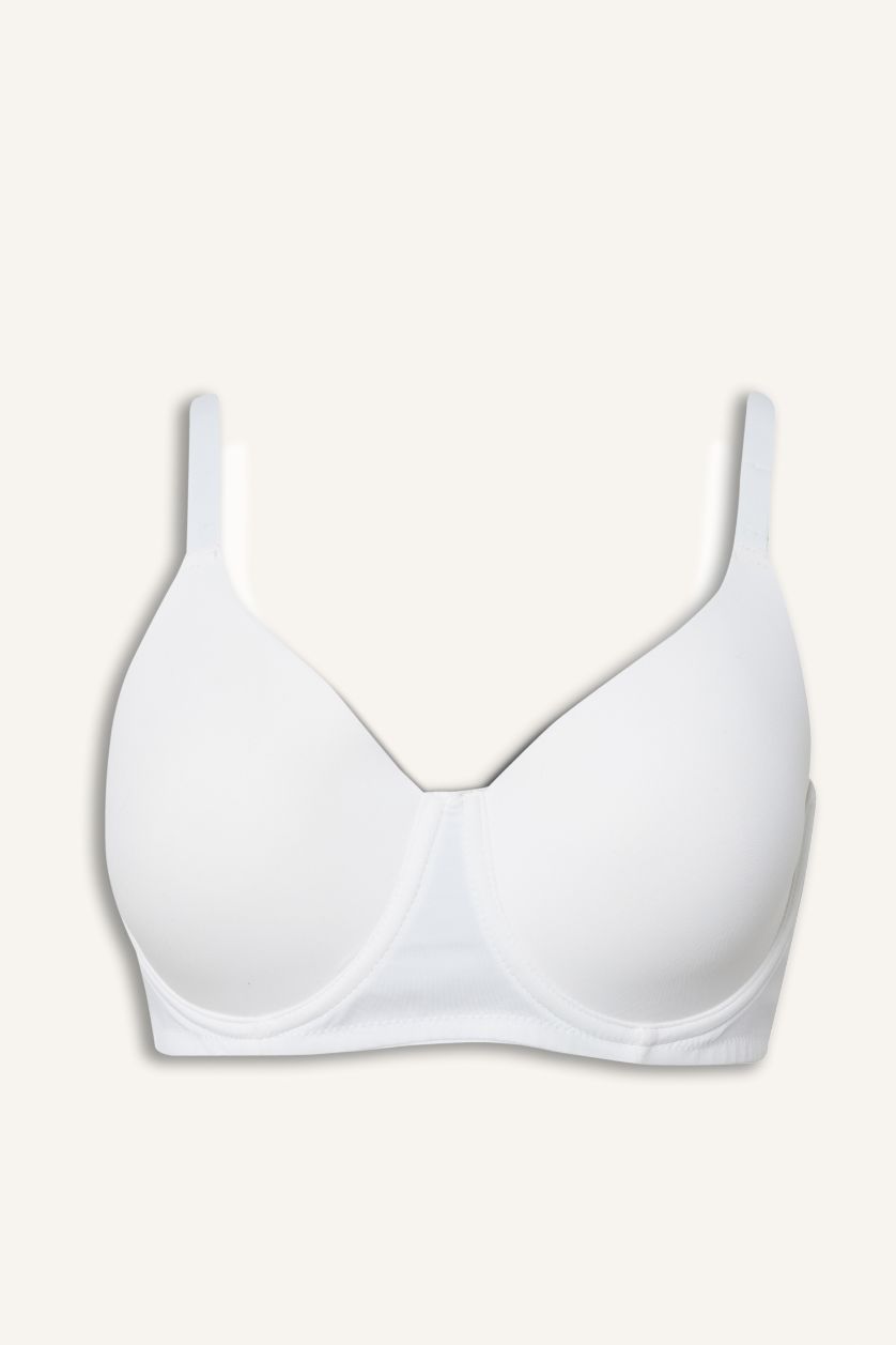 WOMAN Ecru Micro Coated Padded Underwired T-Shirt Bra