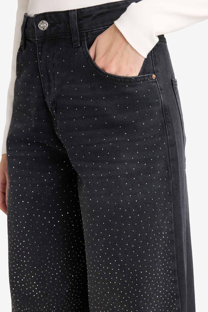 WOMAN Anthracite Baggy Fit High Waist Long Jeans