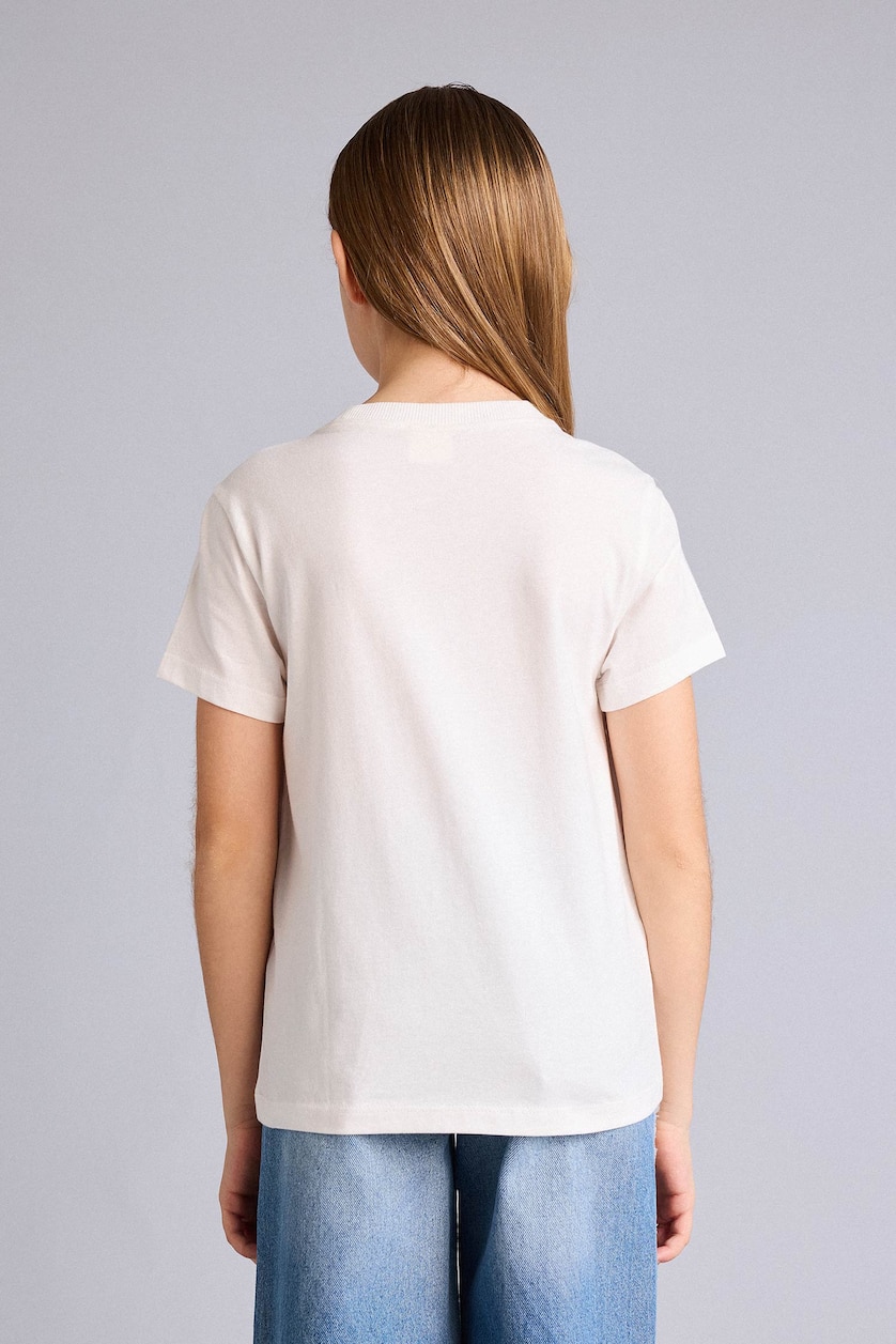 Young Girls - Teen Girls White Girl Regular Fit Crew Neck Slogan Print Short Sleeve T-Shirt