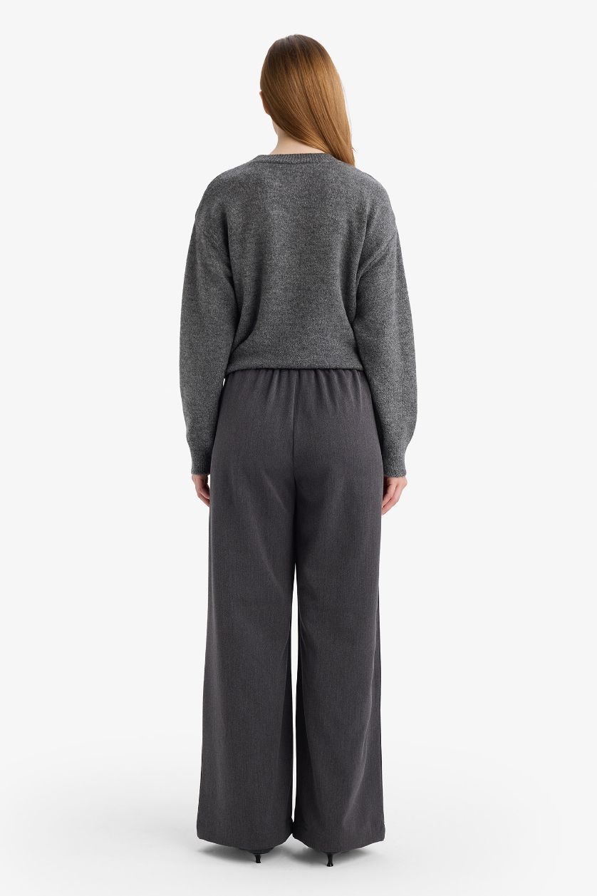 Woman Anthracite Regular Fit Trousers