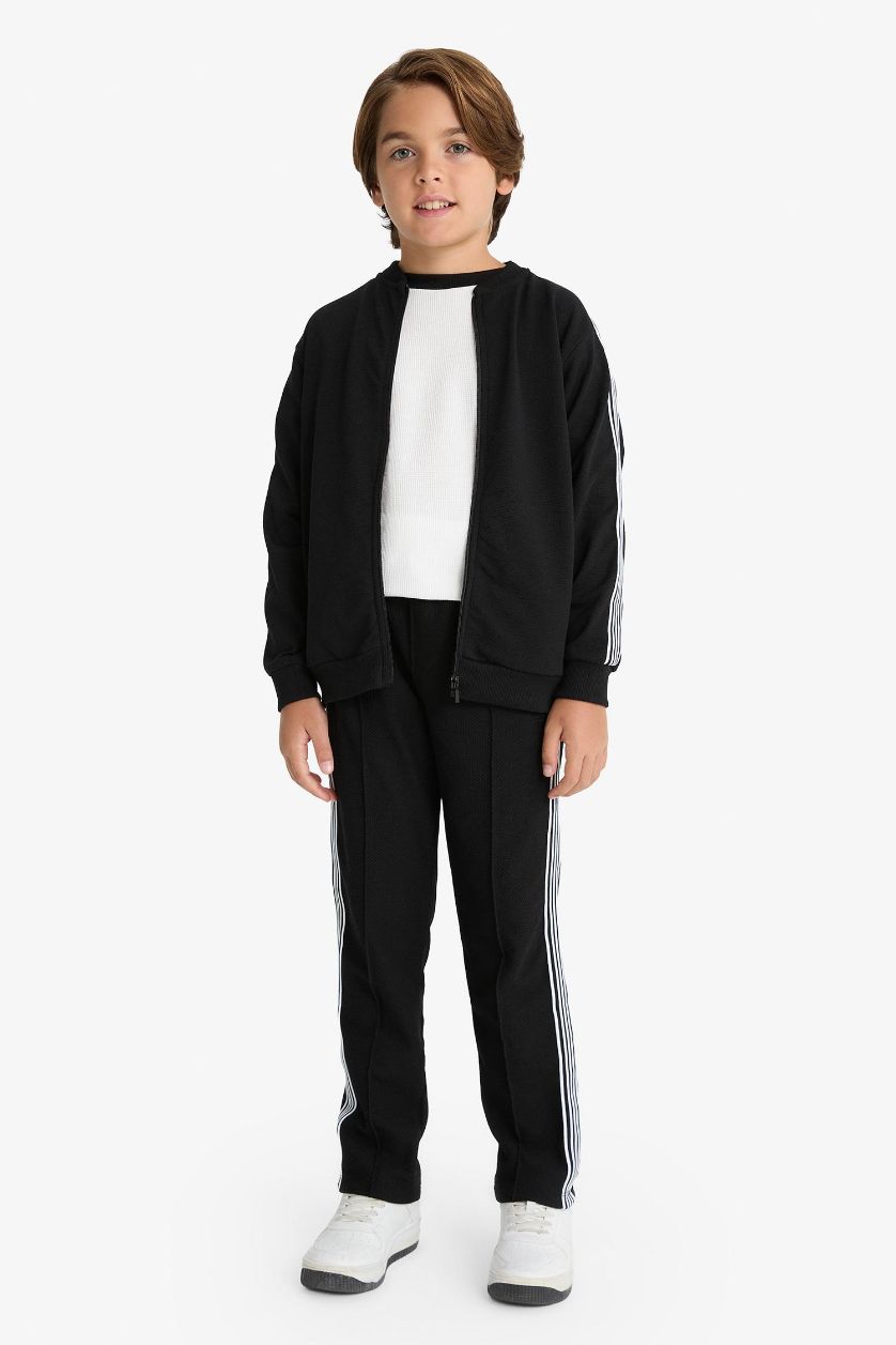 Erkek Çocuk - Genç Erkek Siyah Beli Lastikli Düz Paça Eşofman Altı Erkek Çocuk