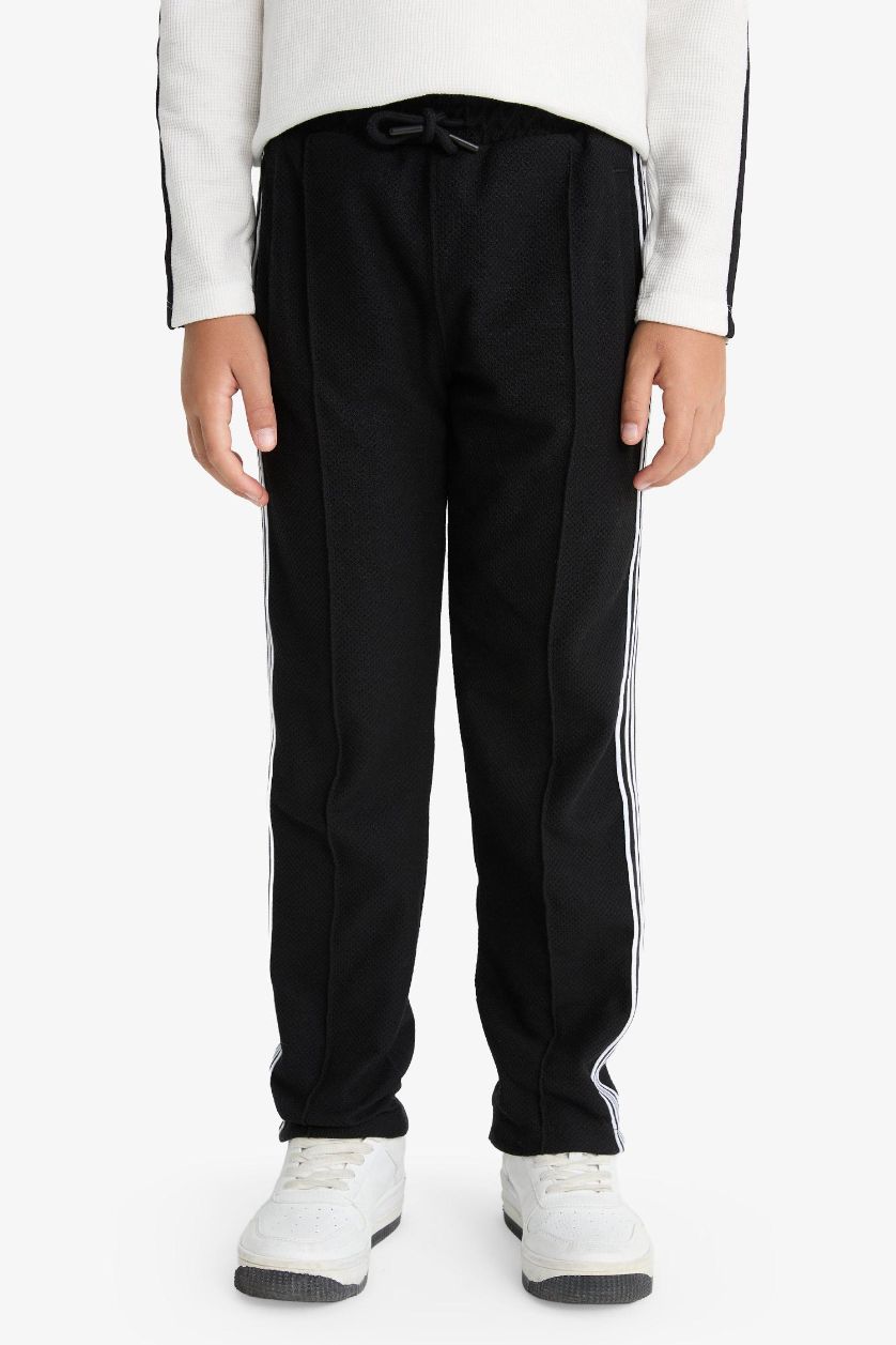 Erkek Çocuk - Genç Erkek Siyah Beli Lastikli Düz Paça Eşofman Altı Erkek Çocuk