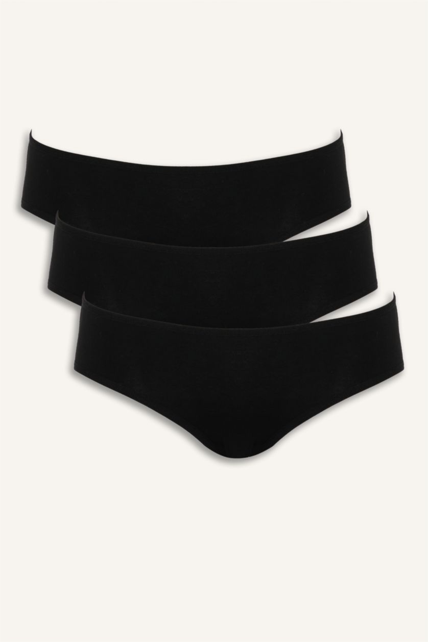 Woman Black Fall in Love Basic 3 Piece Panties