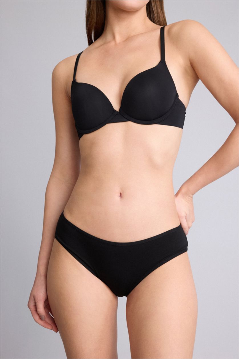 Kadın Siyah Basic Düz 3'lü Külot