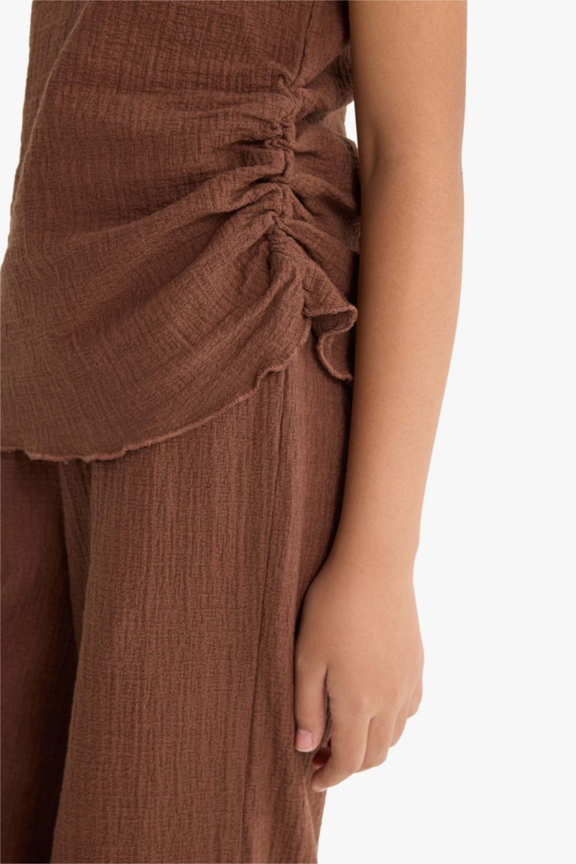 بناتي بني طقم بناتي بلوزة وبنطلون - قطعتين