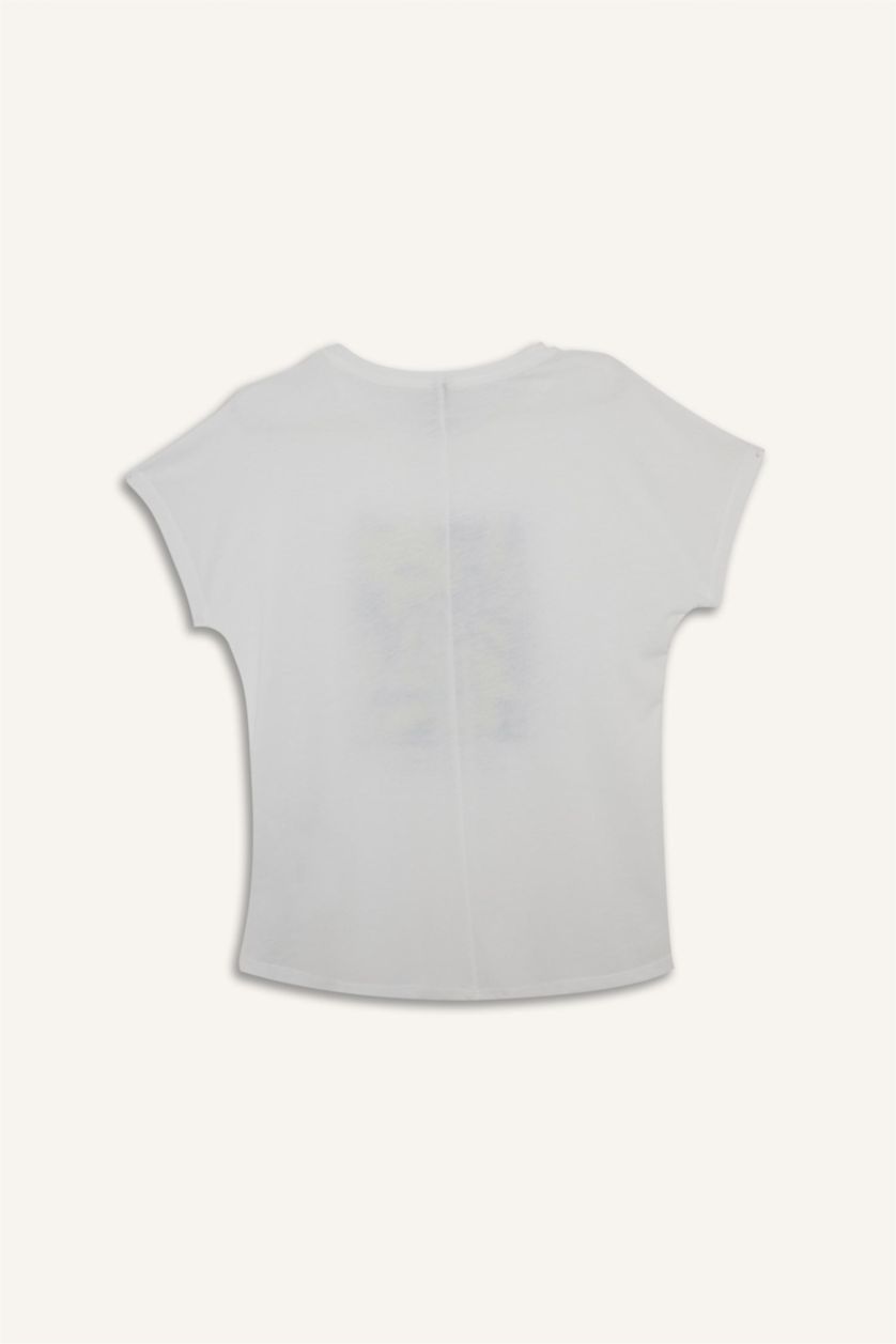 WOMAN Ecru Crew Neck Floral Short Sleeve T-Shirt