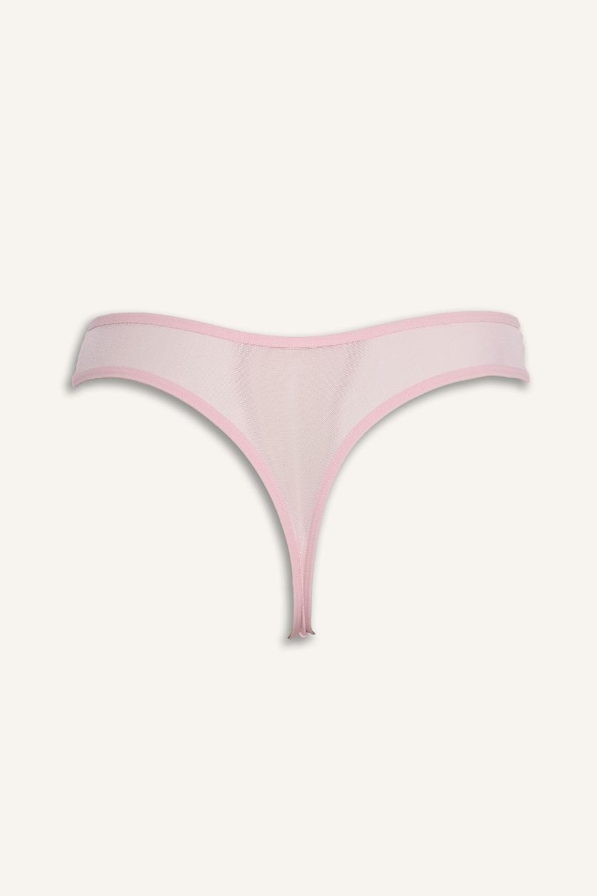 Kadın Pembe Dantel Detaylı Brazilian Külot