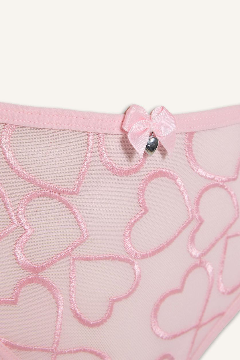 Kadın Pembe Dantel Detaylı Brazilian Külot