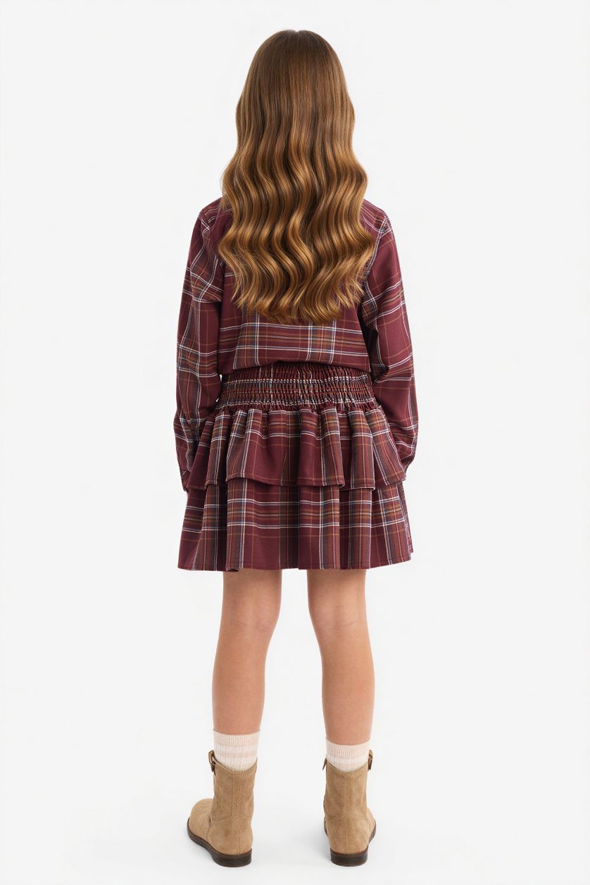 Kız Çocuk - Genç Kız Bordo Pamuklu Kız Çocuk