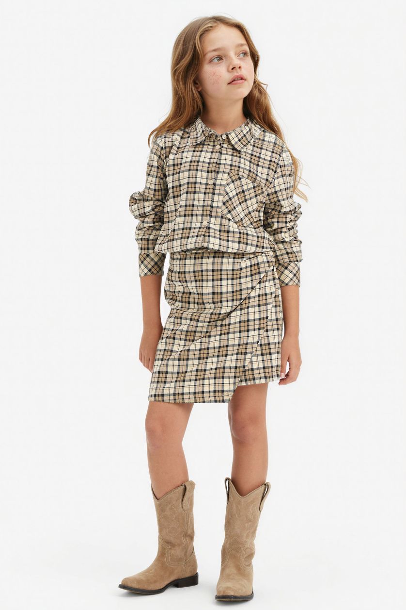 بنات بيج فاتح تنورة شورت كاروهات بناتي قطن