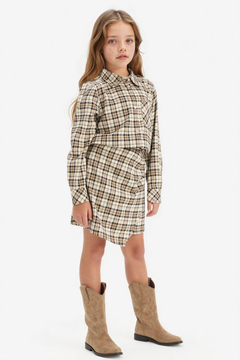 بنات بيج فاتح تنورة شورت كاروهات بناتي قطن