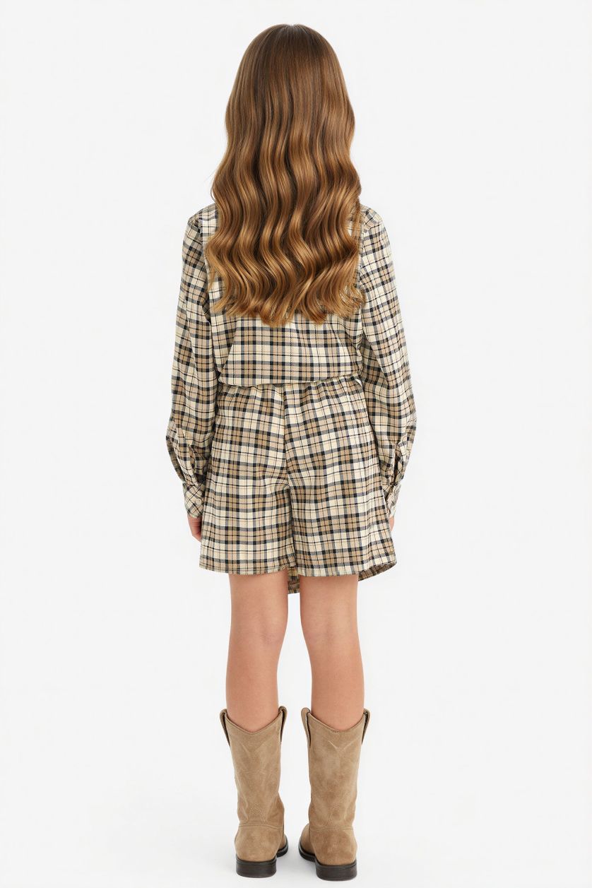 بنات بيج فاتح تنورة شورت كاروهات بناتي قطن