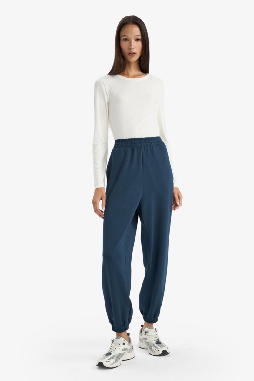 Woman NAVY Jogger Fit Modal Trousers
