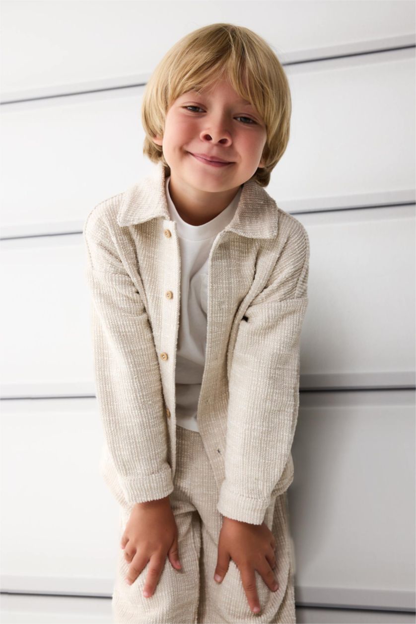 Erkek Bebek Bej Erkek Bebek 2'li Takım Uzun Kollu Gömlek Pantolon