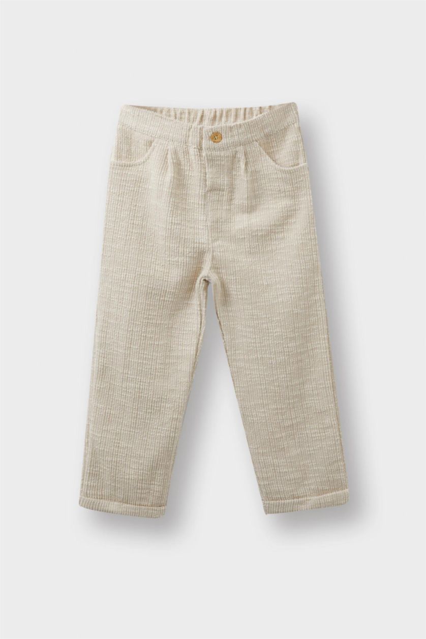 Erkek Bebek Bej Erkek Bebek 2'li Takım Uzun Kollu Gömlek Pantolon