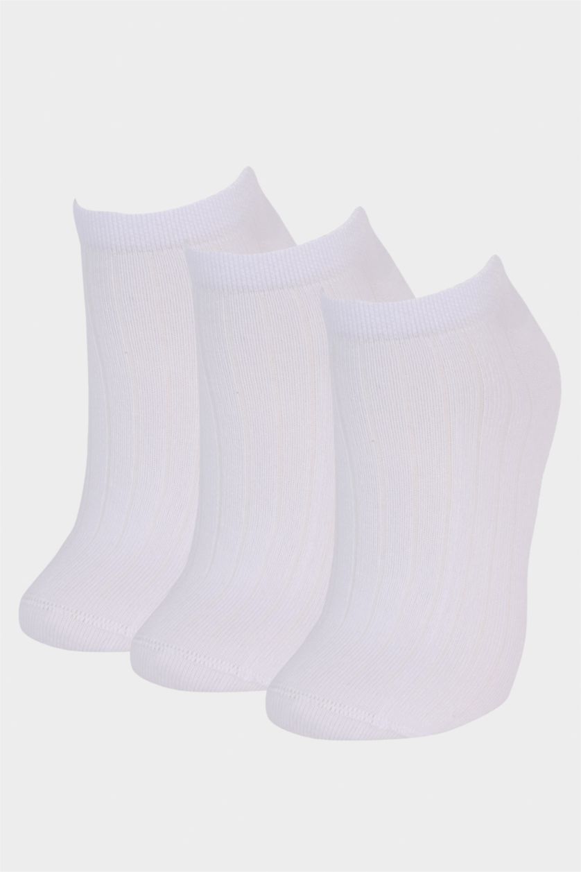 حريمي أبيض (000) شرابات قصيرة للجنسين بامبو - 3 قطع