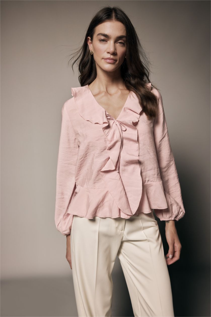 WOMAN Rose Ruffled Modal Blouse