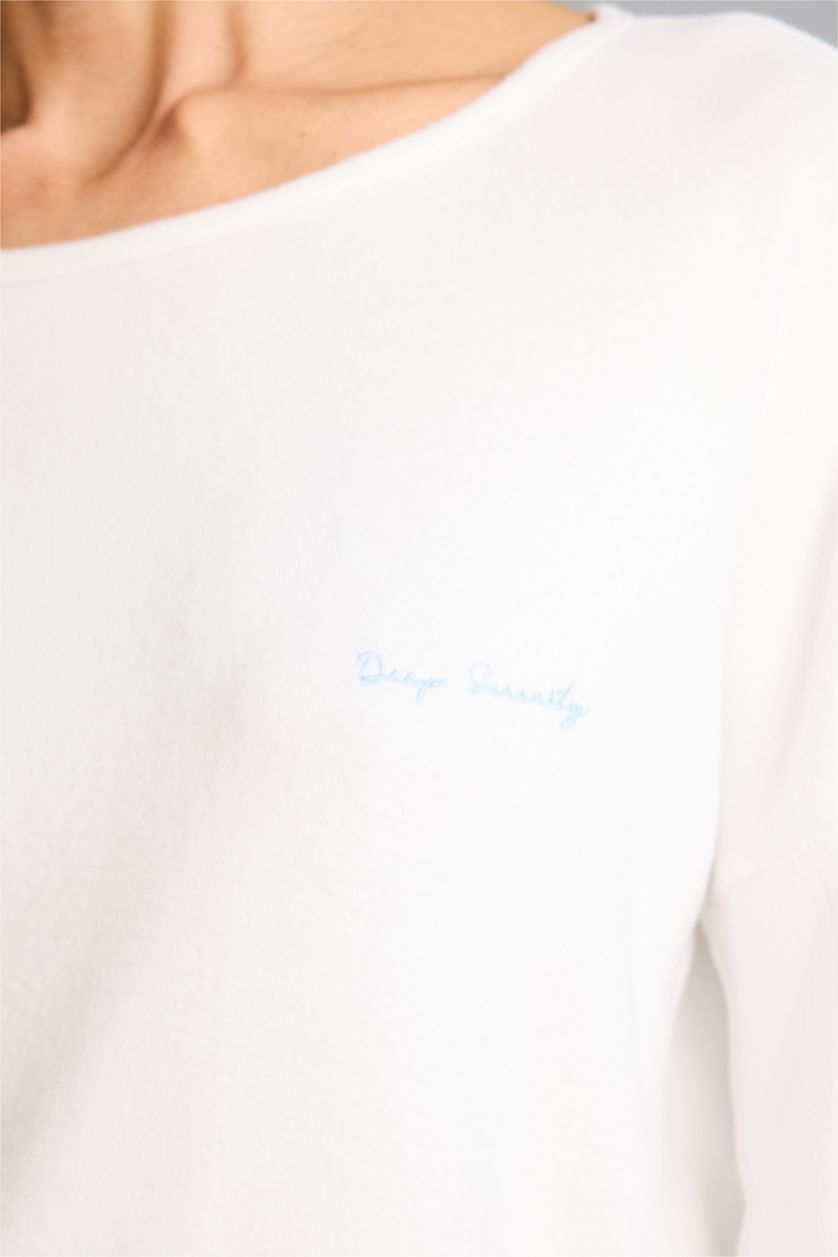 نساء أزرق فاتح سيت قصة عادية ردن طويل - قطعتين